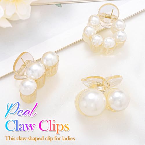 Pinzas de Pelo Decorativas con Perlas CAKURE (Pack 3, Blanco) miniatura 2