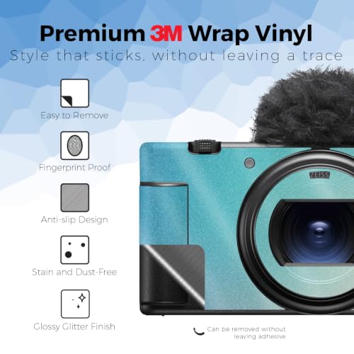Image of Glossy Glitter Camera Skin Compatible with Sony ZV-1 Mark II (2023) - Vivid Fog - Premium 3M Vinyl Protective Wrap Decal Cover - Easy to Apply | Crafted in the USA by MightySkins