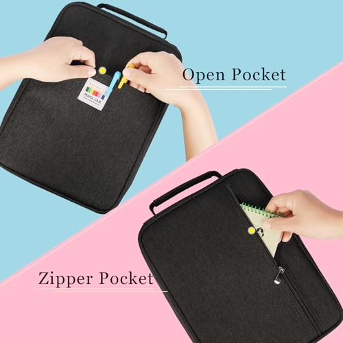 Image of 274 Slot Colored Pencil Case Pen Bag with Zipper for Artist Storage Organizer for Watercolor Pencil Gel Pen Marker Highlighter Large Capacity Handy Pencil Holder(Black)