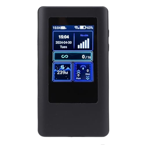 Fockety Punto de Acceso móvil 5G con Pantalla y Ranura para Tarjeta, Punto de Acceso WiFi portátil de Doble Banda con batería de 4200 mAh, Alta Velocidad de 1200 Mbps