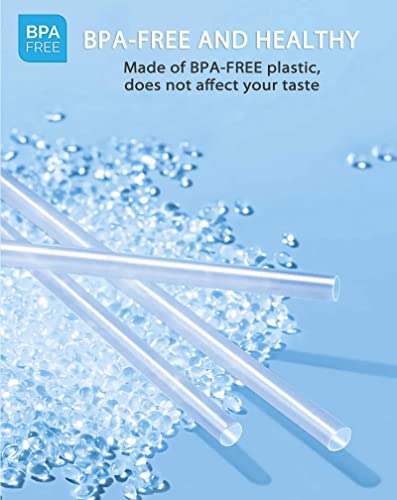 Image of 4-Pack Replacement Straws for Hydro Flask Wide Mouth Bottle Hydroflask Straw Lid, 4 BPA-FREE Straws and 4 Straw Cleaning Brushes
