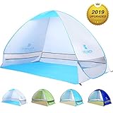 BATTOP Pop Up Beach Tent Sun Shelter Cabana Anti UV Beach Shelter for 2-3 Person Outdoor Sets up in Seconds(Silver)