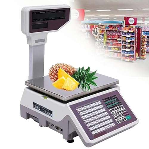 Báscula digital comercial con impresora de etiquetas 66lbs