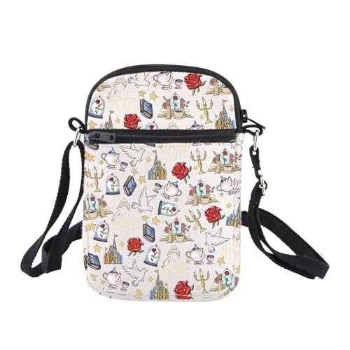 BNQL Beauty Inspired Crossbody Bag Princess Gift I Want Adventure In The Great Wide Somewhere Cartoon Movie Crossbody Purse3