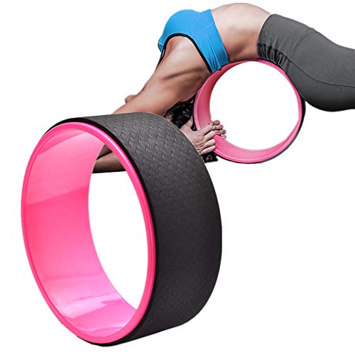 Yoga Wheel Yoga Circle Rueda de apoyo de Yoga aumento de flexibilidad Rueda de Yoga de ayuda de flexibilidad Mejorar la Backbends pink-black,-