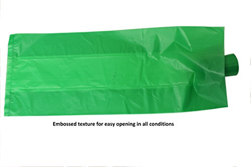 Image of Easy Open & Strong Leak-Proof Poop Bags Dog Waste Bags 13.25 x 9 inch Made in USA .Bags are easier to tie than standard 12 inch bags (Green)