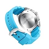 XUXHOU Reloj de Buceo de Cuarzo con Energía Solar, Correa de Silicona de Acero Inoxidable Luminosa Resistente Al Agua hasta 300 M, con Brillo Nocturno para Hombres, Mujeres, Buceo Al (Blue)