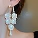 Sither Pearls Crystal Earrings for Women Boho Dangling Shell Earrings Fashion Jewelry for Halloween Party Christmas Gift