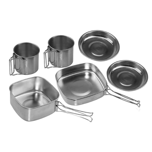 Juegos de Batería de Cocina de Acero Inoxidable | Batería De Cocina Portátil 6 Piezas Para Senderismo Picnic Viaje Al Aire Libre - 6 Piezas Accesorios Portátiles De Cocina Al Aire Libre Para Voy