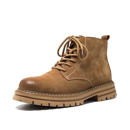 MANLADUO Botas Oxford masculinas clássicas vintage estilo britânico de cano alto em couro genuíno com zíper - Ideal para uso casual de trabalho, Amarelo, 38