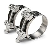 Xiciki 2 Stück Schlauchschelle aus Edelstahl, Schlauchschelle verstellbar 44 – 47 mm, Edelstahl 304, mit Schrauben für Schläuche, Klempnerei, Automotive