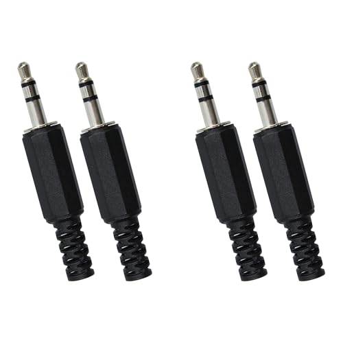 4PCS Conector de Audio Jack 3.5mm Macho Negro miniatura 1