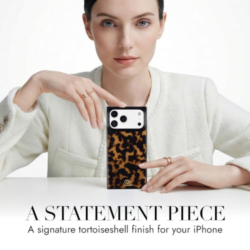 Image of COCOMII Rectangle for iPhone 18 Pro /17 Pro Case, Chestnut Tortoiseshell