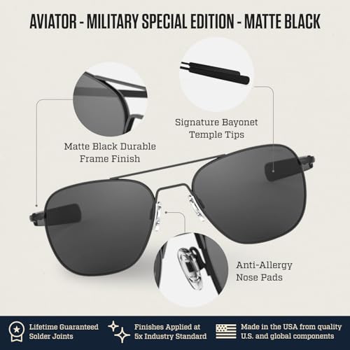Image of Randolph Eyewear Classic Aviator Sunglasses for Men and Women - Aviator Glasses Non-Polarized and UV Protection Sunglasses