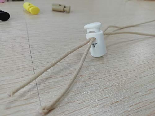 Dyzd Plastic Cord Lock End Spring Stop Toggle Stoppers Heavy Duty Cord Lock Ideal For Lanyard,Luggage,Clothing,Backpack And Various Kinds Of Outdoor And Gym Products(20Pcs,White) #TOP3