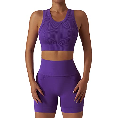 Matching Workout Set (Crop Top + Biker Shorts)