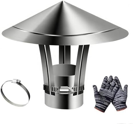 Stainless Steel Fireplace Chimney Caps - Cone Top Chimney Cover (7in, 7.5in, 7.9in, 8.3in) - Durable Rain Guard for Exterior Flue & Furnace Vent - 2.7in Vent Cap