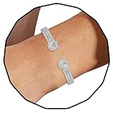 schema manchette perle miyuki Taille adaptée : le diamètre du bracelet manchette brillant est de 5,5 cm, adapté à la plupart des tailles de poignet de femme. Grâce à sa conception élastique, il est confortable et pratique à porter sans causer d'inconfort à la peau.