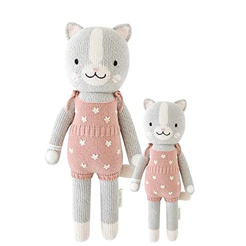 cuddle + kind Daisy The Kitten Regular 20" Hand-Knit Doll – 1 Doll = 10 Meals, Fair Trade, Heirloom Quality, Handcrafted in Peru, 100% Cotton Yarn