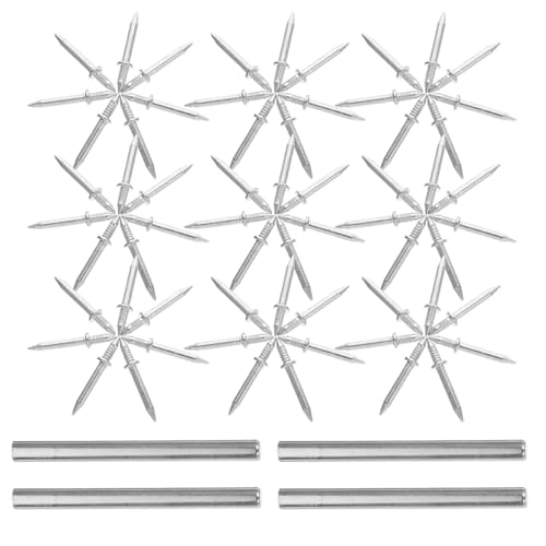 TOPPERFUN Clavos Dúplex de Doble Cabeza sin Marcas para Zócalos, 200 Unidades con 4 Mangas de Instalación, Fijación Fuerte Agujeros para Bricolaje y Decoración del Hogar