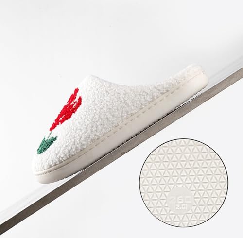 Slippers Women Fuzzy Valentines House Rose Heart Bedroom Platform Fleece Slipper Indoor Couple Warm Cozy Winter Home Non Slip Wool Lined Shoes4