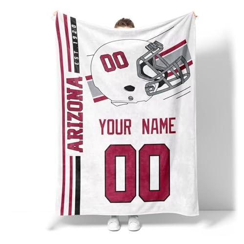 Image of Arizona Throw Blanket Custom Name and Number Personalized Gifts for Men and Women
