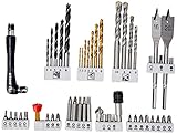 Amplio surtido de 49 piezas para el taladrado y el atornillado y diferentes aplicaciones en la madera, el metal y hormigón.