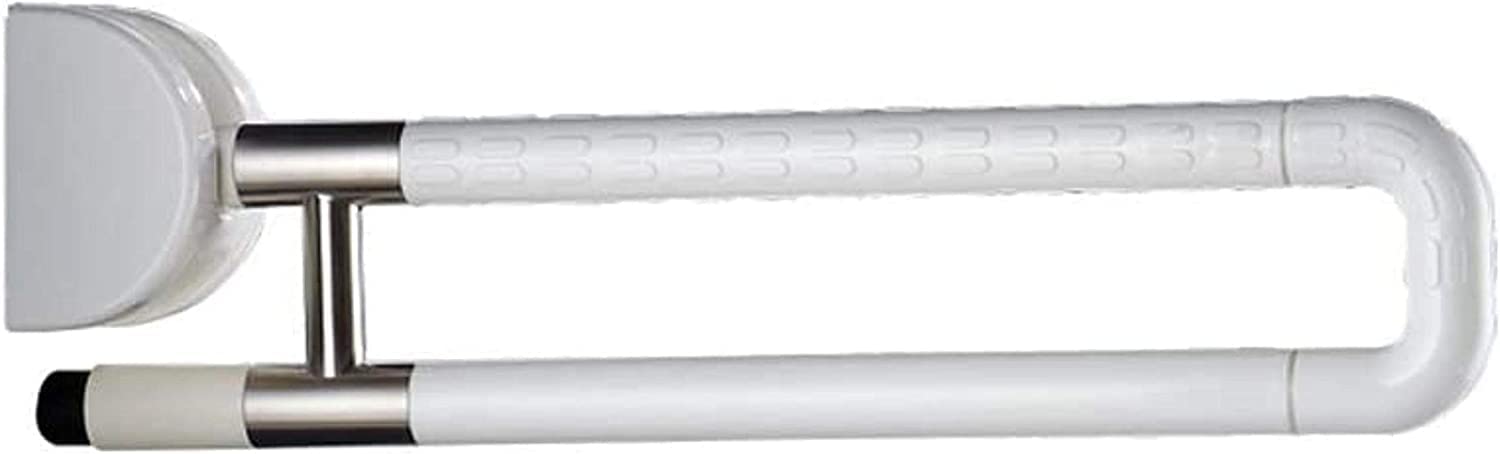 Barras de Apoyo para baño, Barra de Seguridad para bañera con Acabado de Nailon, Barras de Apoyo Plegables en Forma de U, Barra de Seguridad abatible para Ducha e Inodoro (Blanco)