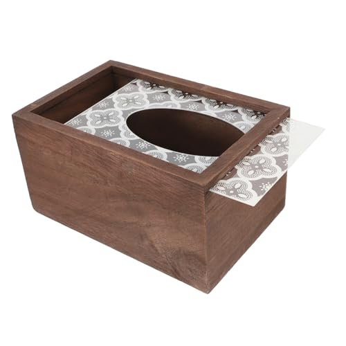 FUNOMOCYA Fine Material Napkin Box Wooden Tissue Holder Napkin Storage Decorative Tissue Case Cover for Bedroom Rectangular Style