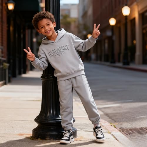 Image of Boy Clothes Plant Camouflage Pants LA Letter Print Top Sweatsuit Fall Boys Outfits Set