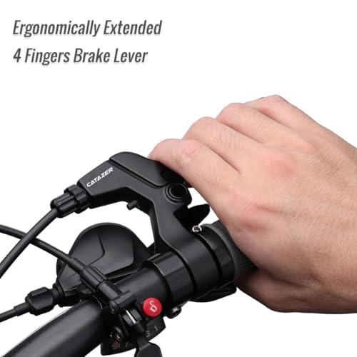 catazer Universal Bicycle Brake Lever, Aluminum Alloy 4 Fingers Brake Levers Suitable for 22.2mm Bike Handlebar Mountain Bike 1 Pair