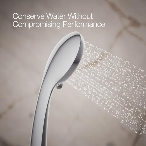 Regadera manual KOHLER Bellera de 3 funciones, caudal 1.75 GPM, cromo pulido, cobertura amplia, drenche intenso y chorro dirigido, ergonómica, fácil de limpiar, ahorro de agua, compatible con LEED miniatura 4