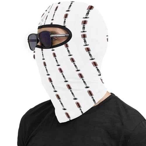 Pasamontaña térmico para hombre y mujer, máscara facial con estampado vintage de micrófono, ideal para esquí, motociclismo, ciclismo y clima frío miniatura 4