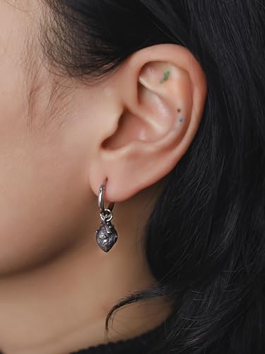 Pendientes corazón anatómico góticos para hombre mujer 5