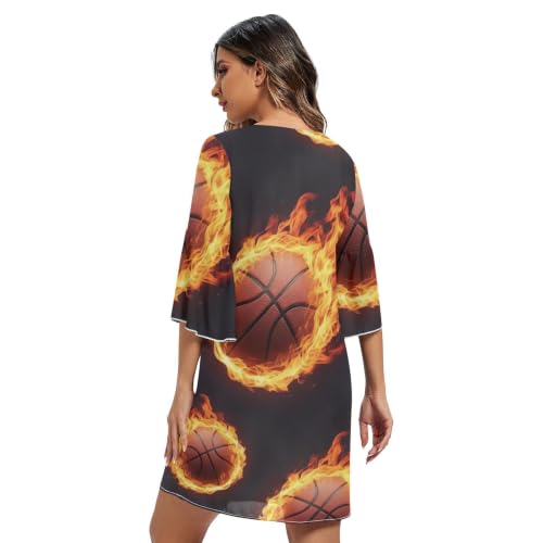 Robe trapèze d'été col en V ample solution confort coupe légère