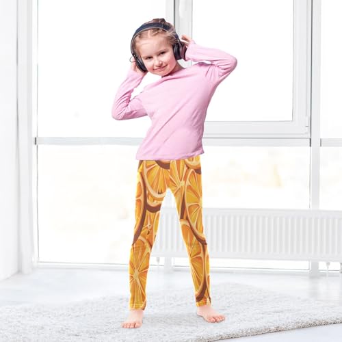 Bolaz Toddler Girls Leggings Printed Yoga Pants Leggings Orange Pieces for Kids4