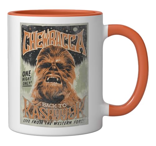 Star Wars Chewbacca Mug Vintage Cerámica 11 oz Naranja miniatura 2