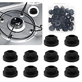 HavaCue 36 Stück Topfträgergummis, Rostgummifüe, Rostgummifüße für Topfstützen mit Box, 5mm Stäben Gasherd Wohnmobil Gummiabdeckkappen, Schwarz T-förmig Topfträgergummis Gasherd