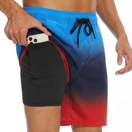Image of Keevoom Mens Swim Trunks Compression Liner Swimming Shorts Swimwear Quick Dry Swimsuit Bathing Suits Board Shorts