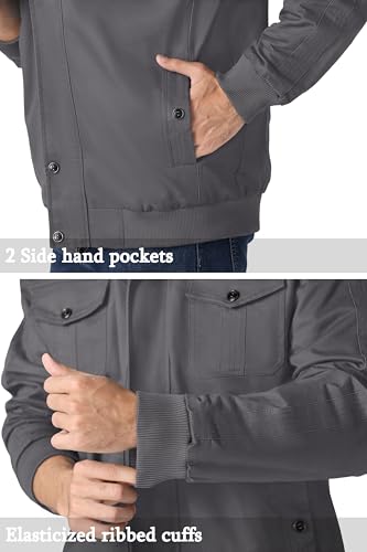 Image of MAGNIVIT Men's Military Jackets Lightweight Full Zip Army Cargo Jacket