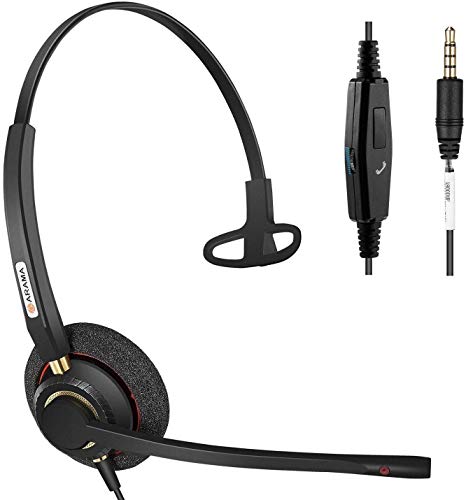 Cell Phone Headset with Noise Canceling Mic, High Voice Clarity Wired 3.5mm Headset