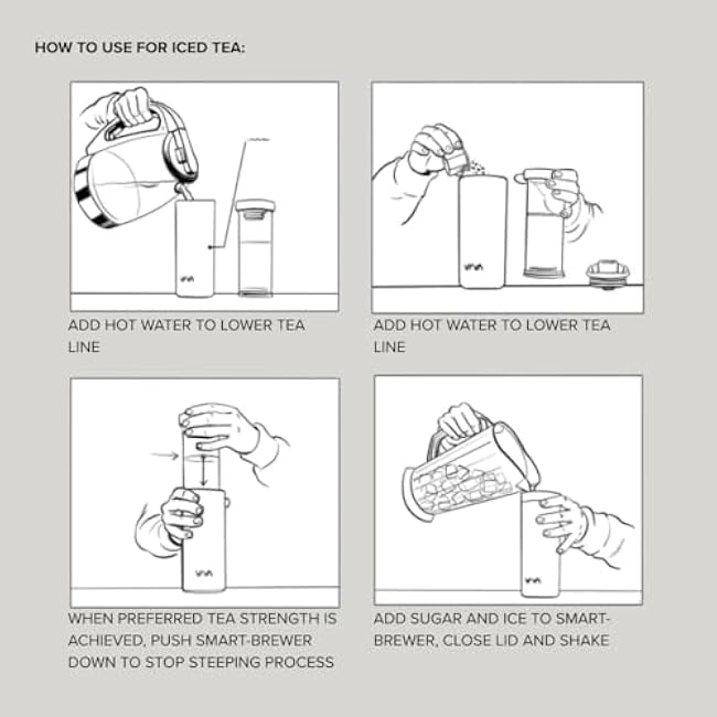 VIVA Recharge Grey Insulated Tea & Coffee Mug & Travel French Press Coffee Maker, 16 oz, Brew & Drink From the Same Coffee Mug On the Go or Camping