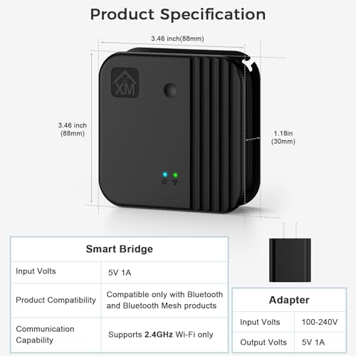 XMCOSY+ Smart Bridge for Smart Solar Outdoor Lights with Motion Sensor, Supports to 128 Devices, 2.4GHz WiFi, Remote Control, Works with Alexa & Google Home, Compatible with Bluetooth & Mesh Devices by XMCOSY+ - Image 7