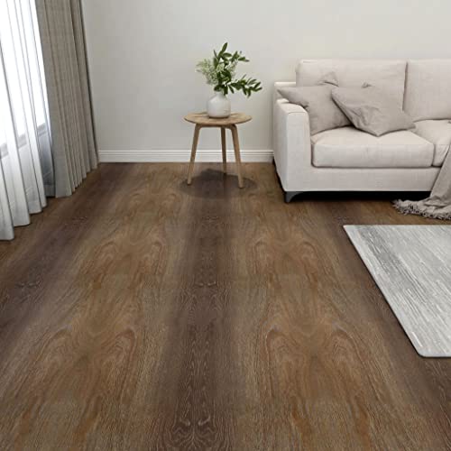 HOMIUSE Baldosas de PVC autoadhesivas, 20 unidades, 1,86 m², marrón, PVC, suelo laminado, adhesivo para azulejos, aspecto de madera, revestimiento de pared, lámina autoadhesiva para cocina, baño,