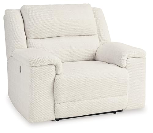 Image of Signature Design by Ashley Keensburg Coastal Oversized Power Recliner with USB Ports, White