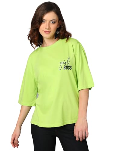 Image of KOTTY Women's Solid Oversized Fit T-Shirt