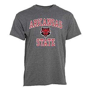 Barnesmith Arkansas State University ASU, A-State Red Wolves Short-Sleeve T-Shirt, Spirit, Charcoal Grey, X-Large