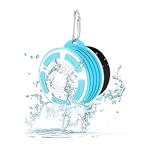 Bluetooth-doucheluidspreker met zuignap, IP67 waterdicht, FM-radio met led-omgevingslicht, voor douche, kamer, fiets, auto,Light blue