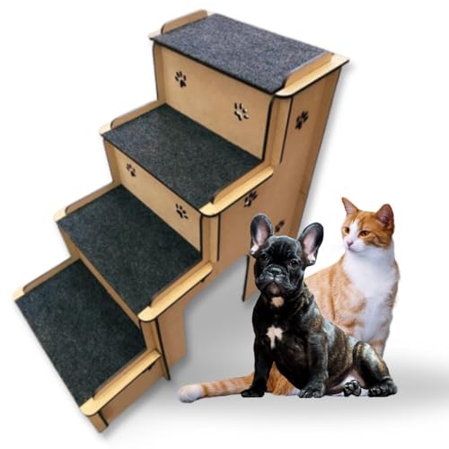 Artpical, Escada Pet Para Cachorro Gato Coelho e Outros Animais 4 Degraus Com Carpete Antiderrapante