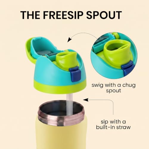 Image of House of Quirk Sippease Stainless Steel Water Bottle with Straw for Sports and Travel BPA-Free 950ML (Melon)